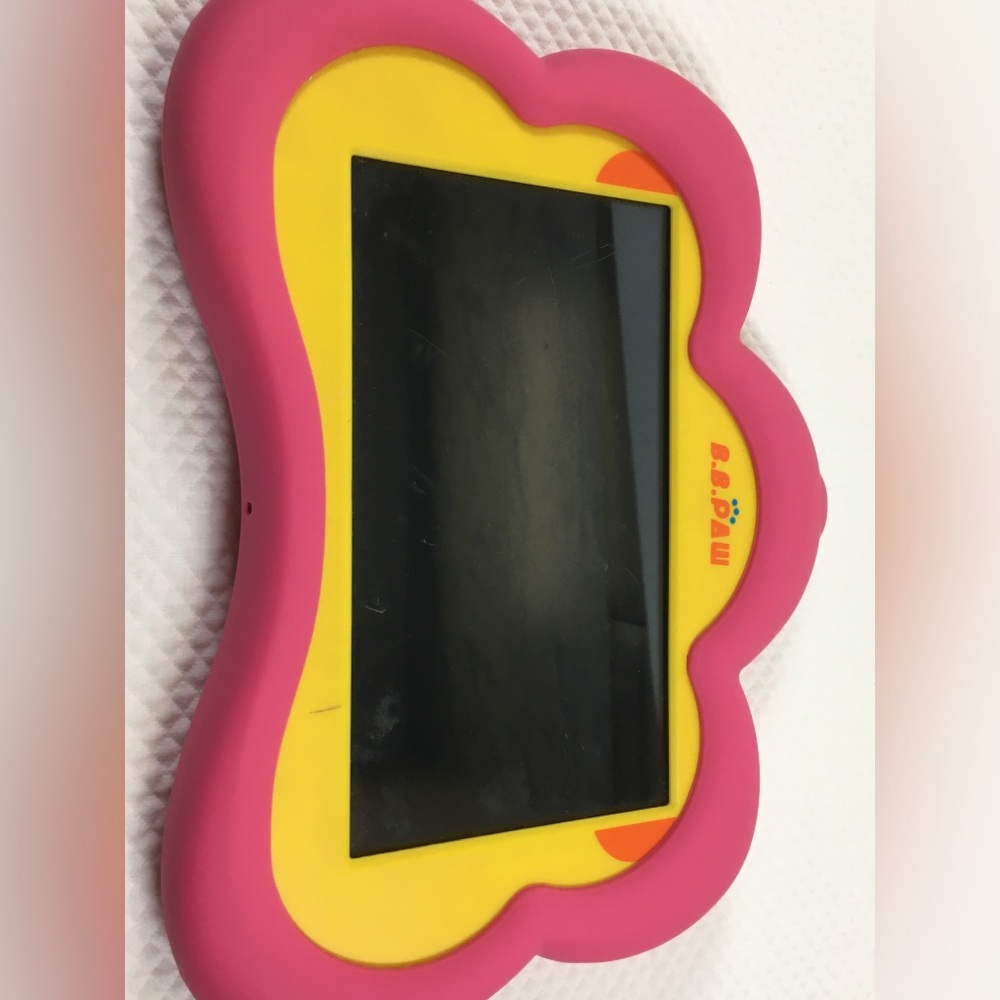 B.B. Paw Kids Table Pink & Yellow w/ Kids Tablet Protective Case Educational